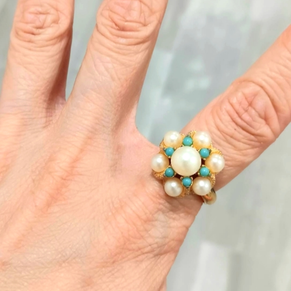 Vintage Faux Pearl Ring Size 4.5 to 6